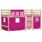 vidaXL Kinderhochbett mit Vorhängen Rosa 80x200 cm Massivholz Kiefer vidaXL Kinderhochbett mit Vorhängen Rosa 80x200 cm Massivholz Kiefer