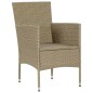 7-tlg. Garten-Essgruppe Poly Rattan Beige 7-tlg. Garten-Essgruppe Poly Rattan Beige