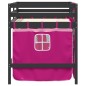 vidaXL Kinderhochbett mit Vorhängen Rosa 90x200 cm Massivholz Kiefer vidaXL Kinderhochbett mit Vorhängen Rosa 90x200 cm Massivholz Kiefer