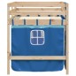 vidaXL Kinderhochbett mit Vorhängen Blau 90x190 cm Massivholz Kiefer vidaXL Kinderhochbett mit Vorhängen Blau 90x190 cm Massivholz Kiefer
