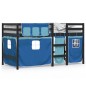 vidaXL Kinderhochbett mit Vorhängen Blau 90x190 cm Massivholz Kiefer vidaXL Kinderhochbett mit Vorhängen Blau 90x190 cm Massivholz Kiefer