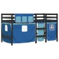 vidaXL Kinderhochbett mit Vorhängen Blau 90x190 cm Massivholz Kiefer vidaXL Kinderhochbett mit Vorhängen Blau 90x190 cm Massivholz Kiefer