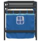 vidaXL Kinderhochbett mit Vorhängen Blau 90x190 cm Massivholz Kiefer vidaXL Kinderhochbett mit Vorhängen Blau 90x190 cm Massivholz Kiefer