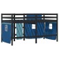 vidaXL Kinderhochbett mit Vorhängen Blau 90x190 cm Massivholz Kiefer vidaXL Kinderhochbett mit Vorhängen Blau 90x190 cm Massivholz Kiefer