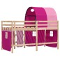 vidaXL Kinderhochbett mit Tunnel Rosa 90x200 cm Massivholz Kiefer vidaXL Kinderhochbett mit Tunnel Rosa 90x200 cm Massivholz Kiefer