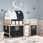 vidaXL Kinderhochbett mit Tunnel Weiß & Schwarz 90x200 cm Kiefernholz vidaXL Kinderhochbett mit Tunnel Weiß & Schwarz 90x200 cm Kiefernholz