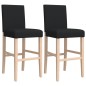 vidaXL Barstühle 2 Stk. Massivholz Gummibaum und Stoff vidaXL Barstühle 2 Stk. Massivholz Gummibaum und Stoff