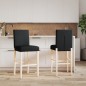 vidaXL Barstühle 2 Stk. Massivholz Gummibaum und Stoff vidaXL Barstühle 2 Stk. Massivholz Gummibaum und Stoff