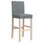 vidaXL Barstühle 2 Stk. Massivholz Gummibaum und Stoff vidaXL Barstühle 2 Stk. Massivholz Gummibaum und Stoff