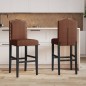 vidaXL Barstühle 2 Stk. Massivholz Gummibaum und Stoff vidaXL Barstühle 2 Stk. Massivholz Gummibaum und Stoff