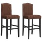 vidaXL Barstühle 2 Stk. Massivholz Gummibaum und Stoff vidaXL Barstühle 2 Stk. Massivholz Gummibaum und Stoff