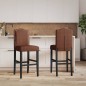 vidaXL Barstühle 2 Stk. Massivholz Gummibaum und Stoff vidaXL Barstühle 2 Stk. Massivholz Gummibaum und Stoff