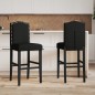 vidaXL Barstühle 2 Stk. Massivholz Gummibaum und Stoff vidaXL Barstühle 2 Stk. Massivholz Gummibaum und Stoff