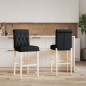 vidaXL Barstühle 2 Stk. Massivholz Gummibaum und Stoff vidaXL Barstühle 2 Stk. Massivholz Gummibaum und Stoff