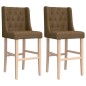 vidaXL Barstühle 2 Stk. Massivholz Gummibaum und Stoff vidaXL Barstühle 2 Stk. Massivholz Gummibaum und Stoff