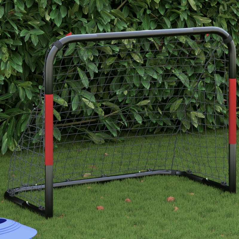 vidaXL Fußballtor mit Netz Rot und Schwarz 90x48x71 cm Stahl vidaXL Fußballtor mit Netz Rot und Schwarz 90x48x71 cm Stahl