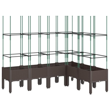 vidaXL Pflanzkübel mit Rankgitter Braun 160x120x142,5 cm PP