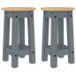 vidaXL Barhocker 2 Stk. Grau Massivholz Kiefer vidaXL Barhocker 2 Stk. Grau Massivholz Kiefer