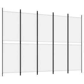 vidaXL 5-tlg. Paravent Weiß 250x180 cm Stoff