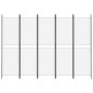 vidaXL 5-tlg. Paravent Weiß 250x180 cm Stoff vidaXL 5-tlg. Paravent Weiß 250x180 cm Stoff