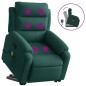 vidaXL Massagesessel mit Aufstehhilfe Dunkelgrün Samt vidaXL Massagesessel mit Aufstehhilfe Dunkelgrün Samt