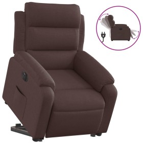 vidaXL Relaxsessel mit Aufstehhilfe Elektrisch Dunkelbraun Stoff