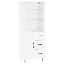 Highboard Hochglanz-Weiß 69,5x34x180 cm Holzwerkstoff