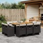 vidaXL 11-tlg. Garten-Essgruppe mit Kissen Schwarz Poly Rattan vidaXL 11-tlg. Garten-Essgruppe mit Kissen Schwarz Poly Rattan