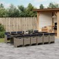 vidaXL 13-tlg. Garten-Essgruppe mit Kissen Grau Poly Rattan vidaXL 13-tlg. Garten-Essgruppe mit Kissen Grau Poly Rattan