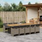 vidaXL 11-tlg. Garten-Essgruppe mit Kissen Grau Poly Rattan vidaXL 11-tlg. Garten-Essgruppe mit Kissen Grau Poly Rattan