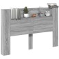 vidaXL LED-Kopfteil mit Ablage Grau Sonoma 160x16,5x103,5 cm