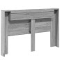 vidaXL LED-Kopfteil mit Ablage Grau Sonoma 160x16,5x103,5 cm