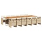 vidaXL 13-tlg. Garten-Essgruppe mit Kissen Beige Poly Rattan vidaXL 13-tlg. Garten-Essgruppe mit Kissen Beige Poly Rattan
