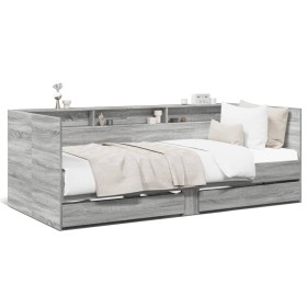 vidaXL Tagesbett mit Schubladen Grau Sonoma 90x190 cm Holzwerkstoff