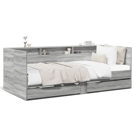 vidaXL Tagesbett mit Schubladen Grau Sonoma 90x190 cm Holzwerkstoff