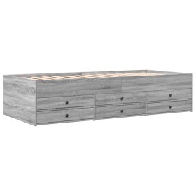 vidaXL Tagesbett mit Schubladen Grau Sonoma 100x200 cm Holzwerkstoff