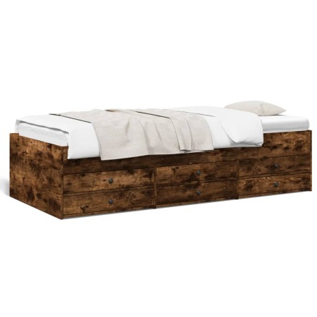 vidaXL Tagesbett mit Schubladen Räuchereiche 90x190 cm Holzwerkstoff