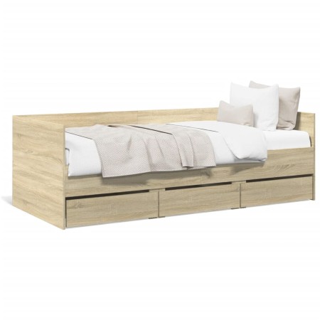 vidaXL Tagesbett mit Schubladen Sonoma-Eiche 100x200 cm Holzwerkstoff