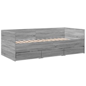 vidaXL Tagesbett mit Schubladen Grau Sonoma 90x190 cm Holzwerkstoff