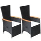 7-tlg. Garten-Essgruppe Poly Rattan Schwarz 7-tlg. Garten-Essgruppe Poly Rattan Schwarz