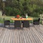 7-tlg. Garten-Essgruppe Poly Rattan Schwarz 7-tlg. Garten-Essgruppe Poly Rattan Schwarz