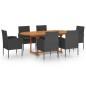 7-tlg. Garten-Essgruppe Poly Rattan Schwarz 7-tlg. Garten-Essgruppe Poly Rattan Schwarz