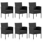 7-tlg. Garten-Essgruppe Poly Rattan Schwarz 7-tlg. Garten-Essgruppe Poly Rattan Schwarz