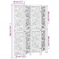 vidaXL 4-tlg. Raumteiler Weiß Massivholz Paulownia vidaXL 4-tlg. Raumteiler Weiß Massivholz Paulownia