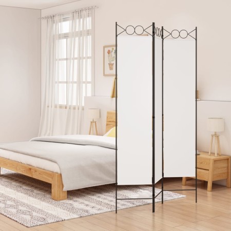 vidaXL 3-tlg. Paravent Weiß 120x200 cm Stoff