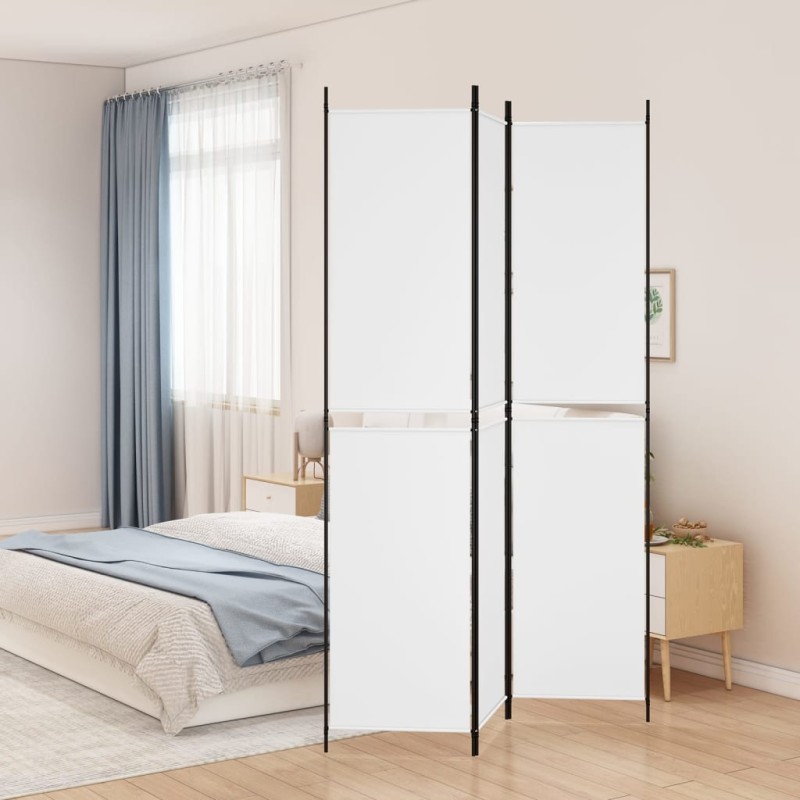 vidaXL 3-tlg. Paravent Weiß 150x220 cm Stoff vidaXL 3-tlg. Paravent Weiß 150x220 cm Stoff