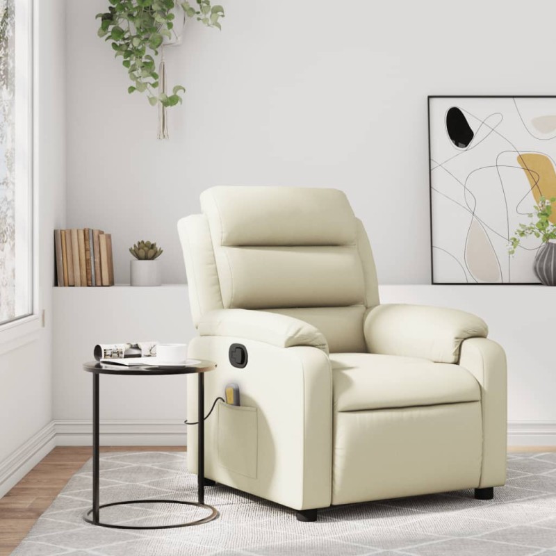 vidaXL Massagesessel Creme Kunstleder vidaXL Massagesessel Creme Kunstleder