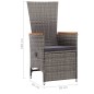 7-tlg. Garten-Essgruppe Poly Rattan Grau 7-tlg. Garten-Essgruppe Poly Rattan Grau