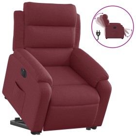 vidaXL Relaxsessel mit Aufstehhilfe Elektrisch Weinrot Stoff