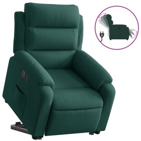 vidaXL Relaxsessel mit Aufstehhilfe Elektrisch Dunkelgrün Samt